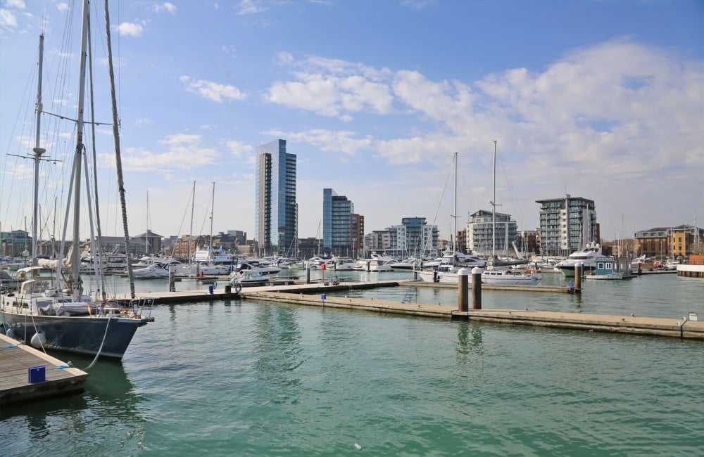 View of Ocean Village in Southampton