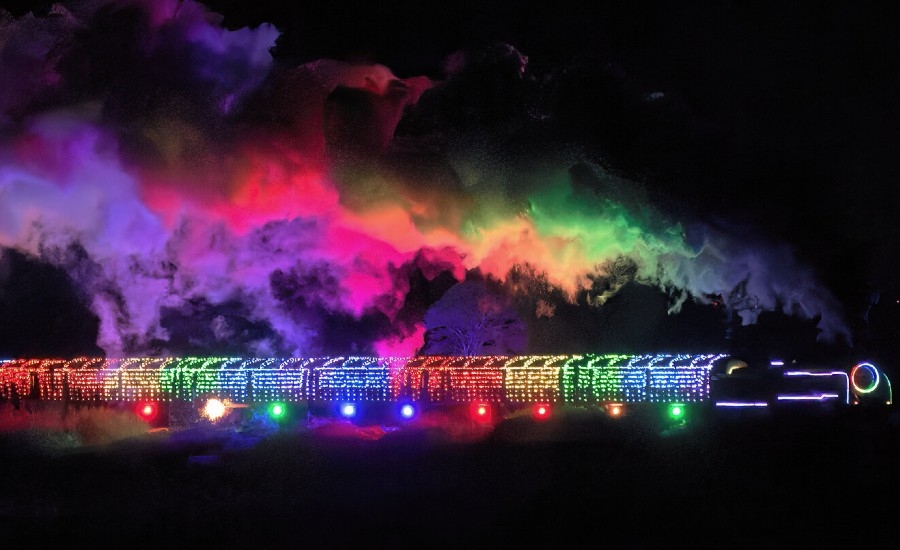 Illuminated Steam Train