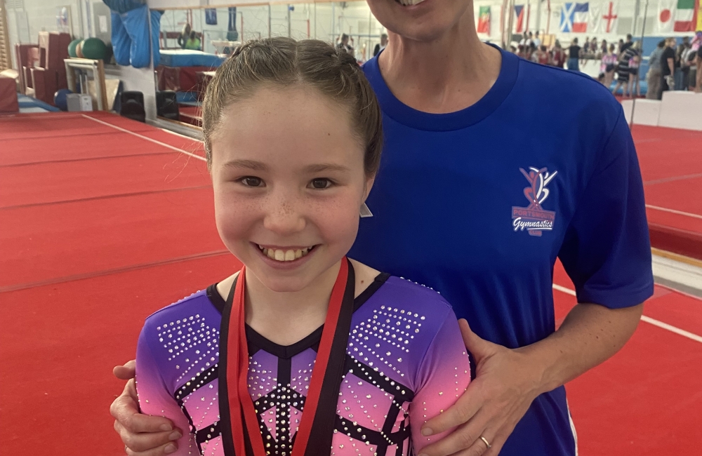 Liberty Lee with her coach