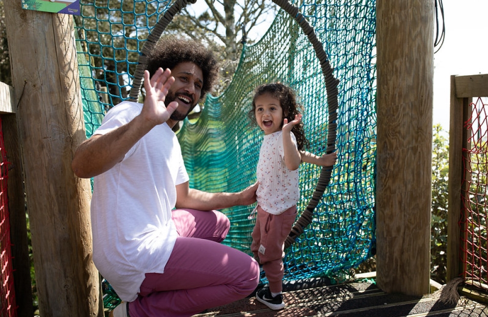 dad and daughter at robin hill