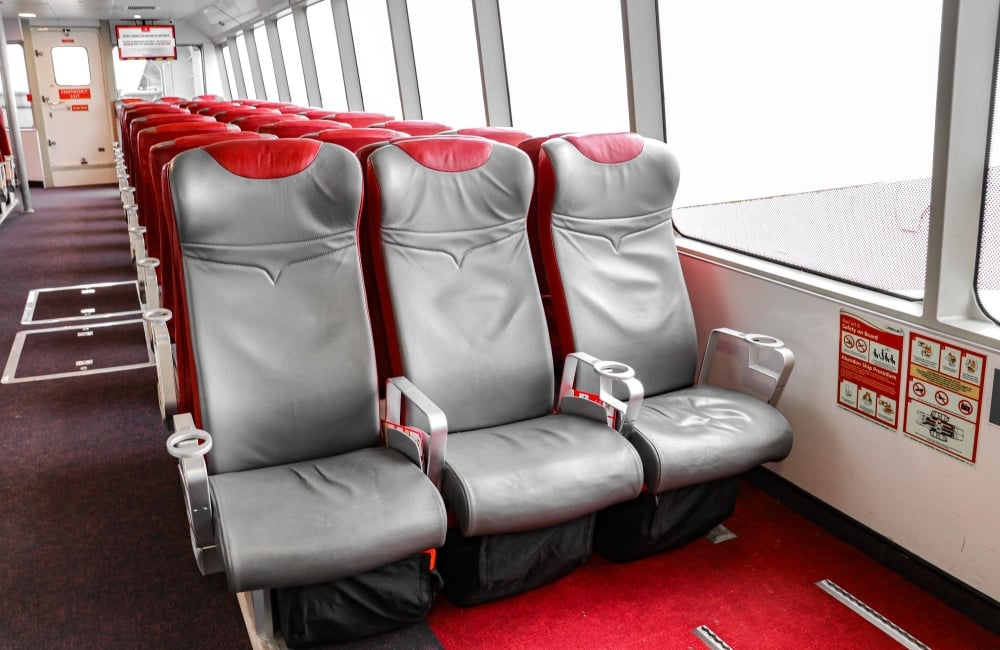 accessibility seating for wheelchair users on red jet 