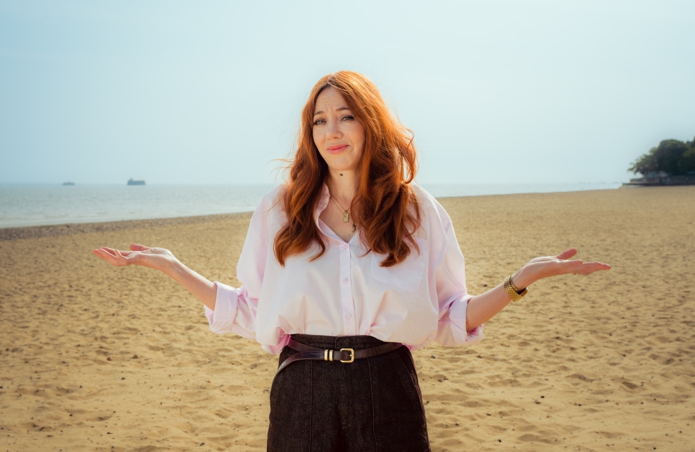 Diane on a beach