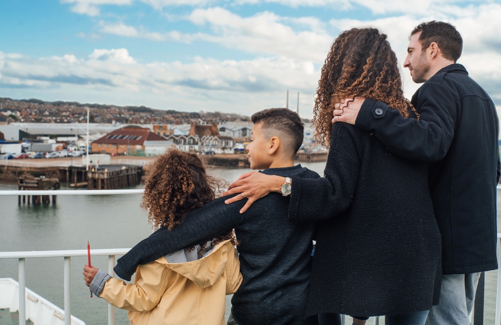 Family on the ferry 