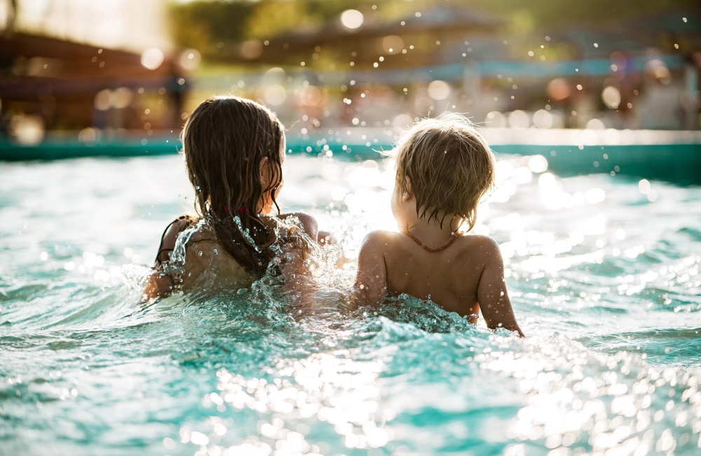 Kids in a swimming pool