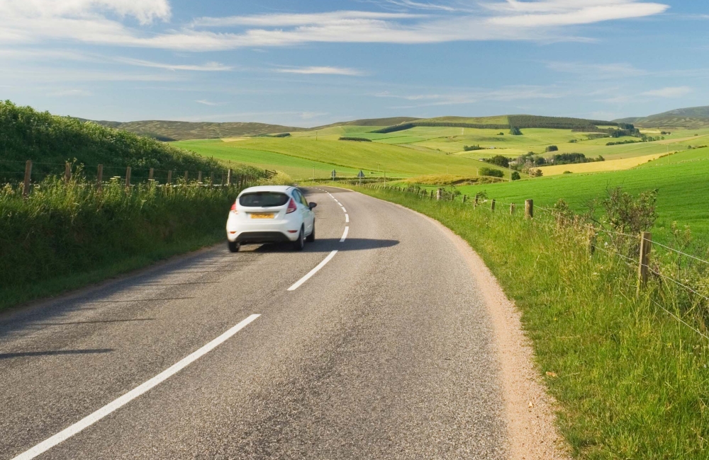 Car driving in the countryside 