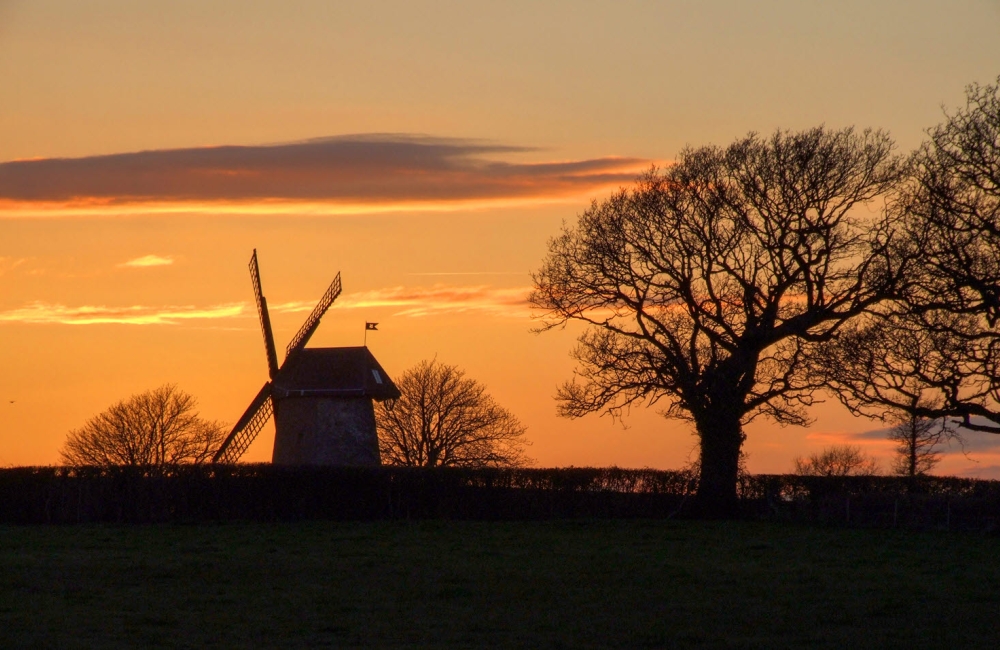 Bembridge windmill at sunset