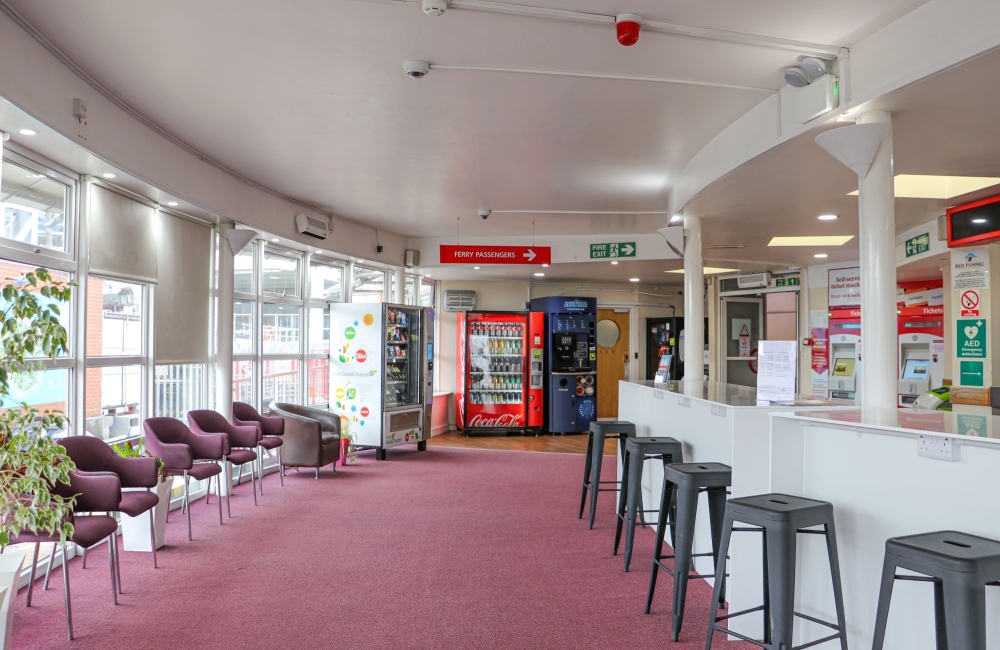 the inside of east cowes terminal