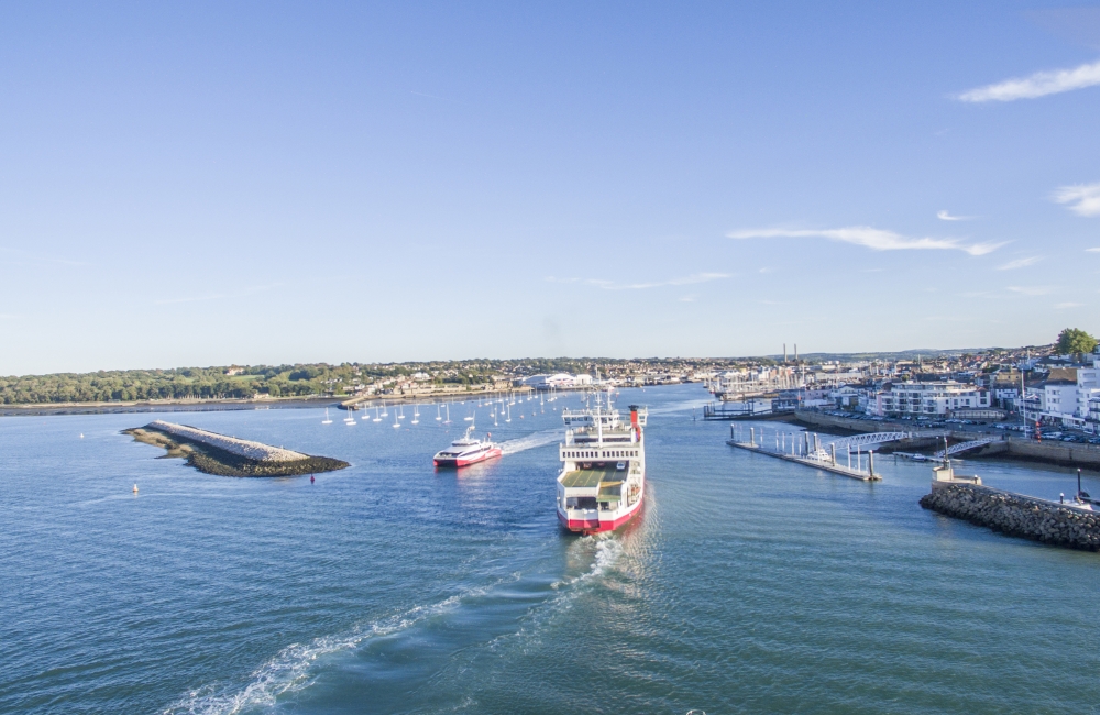 Red Jet & Vehicle Ferry in Cowes