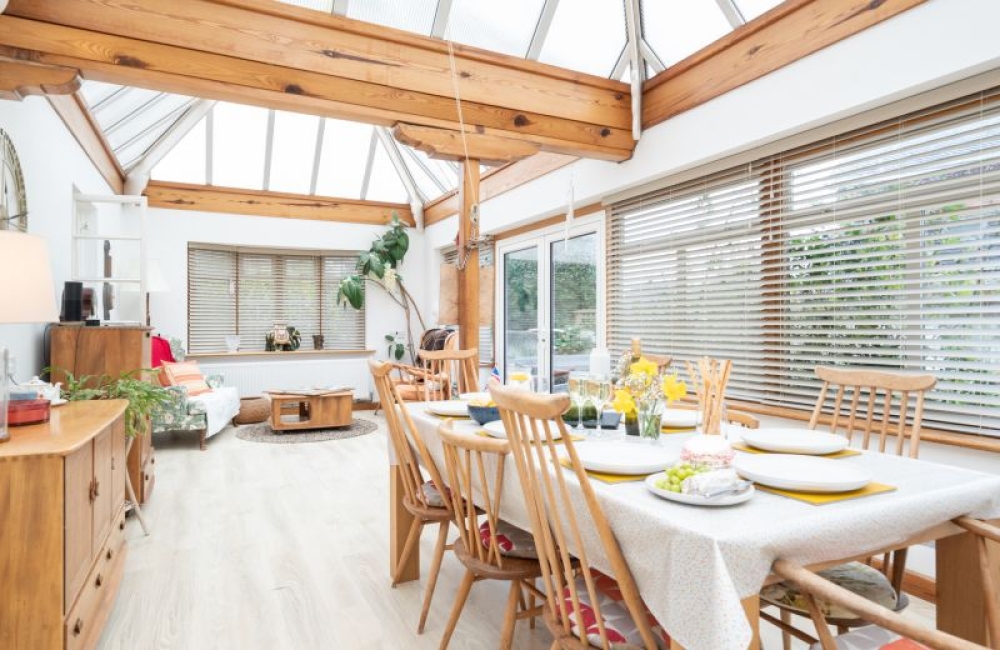 Green Leaves conservatory with dining table