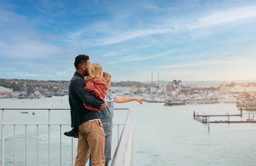 Family on the ferry