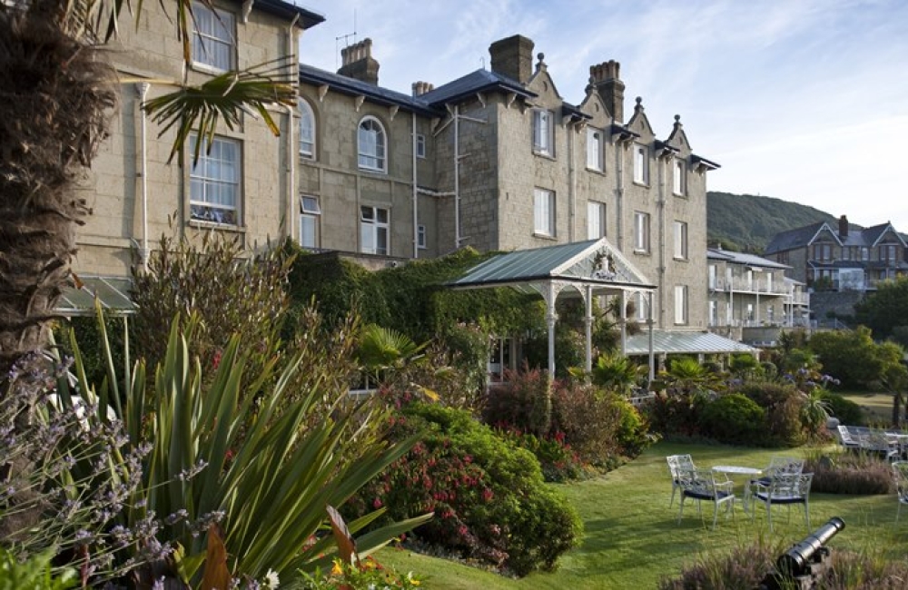 View of Royal Hotel from across the garden