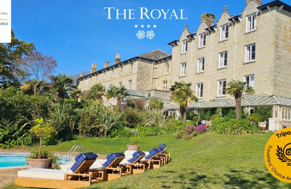 Royal Hotel exterior from the pool