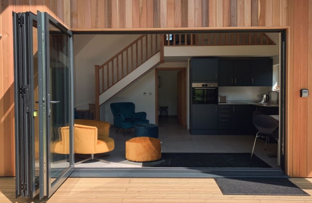 Looking into the lounge from the decking