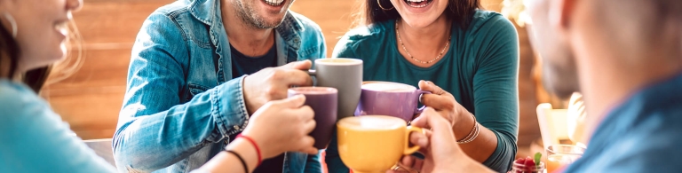 Group of friends at a coffee shop