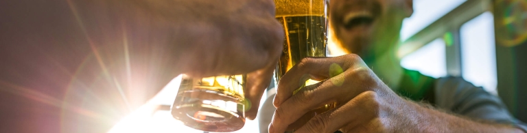 Friends drinking beer