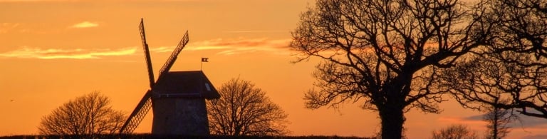 Bembridge windmill at sunset - copyright NT Images