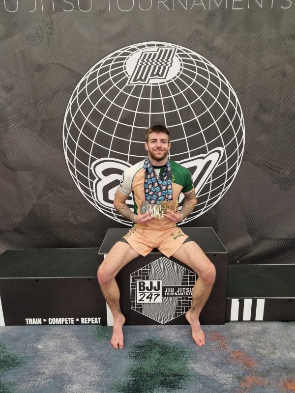 Corey with medals