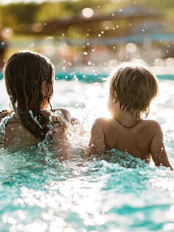 Kids in a swimming pool