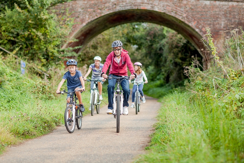 family cycling