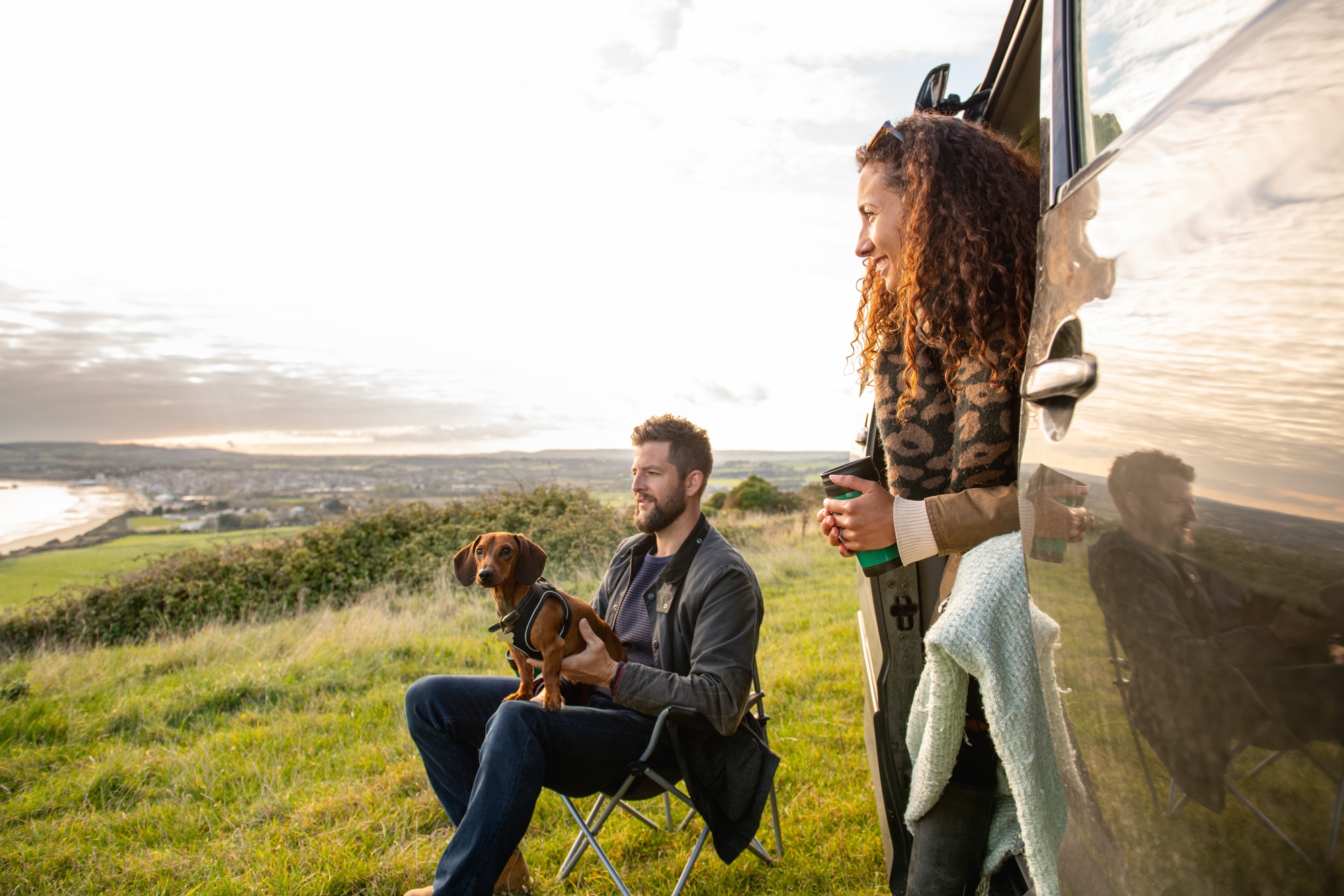 dog at campsite