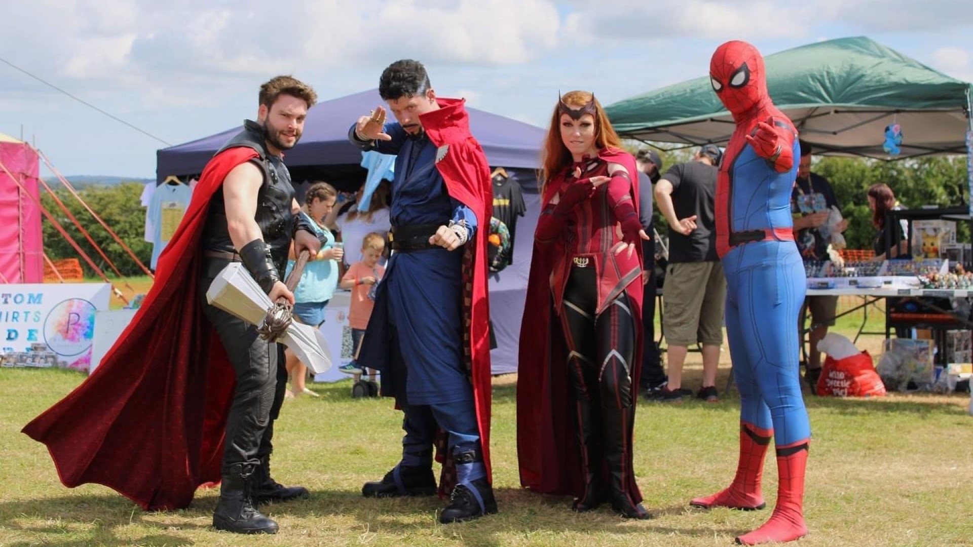 a group of people in fancy dress