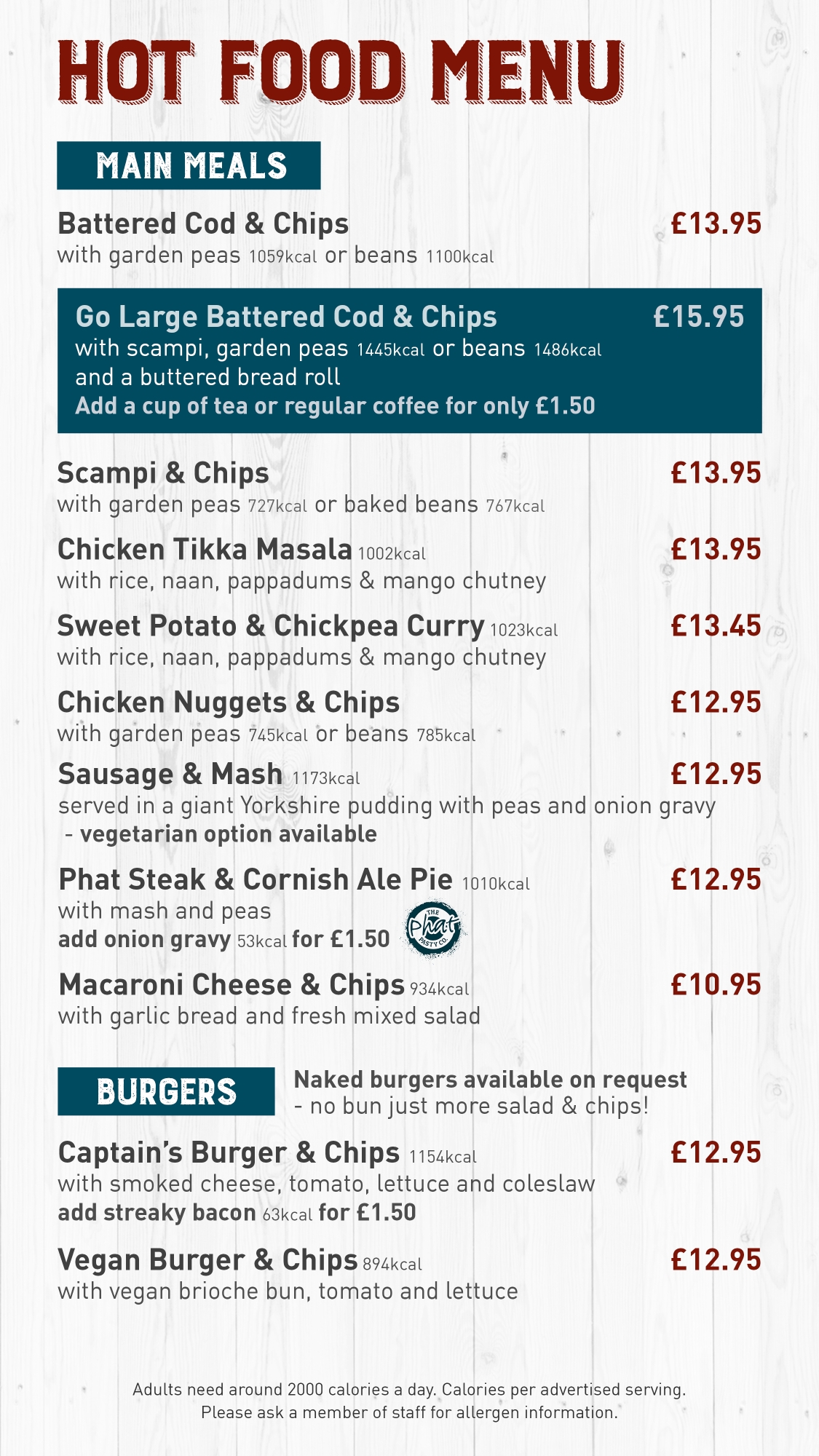 Refuel Menus Red Funnel Ferries