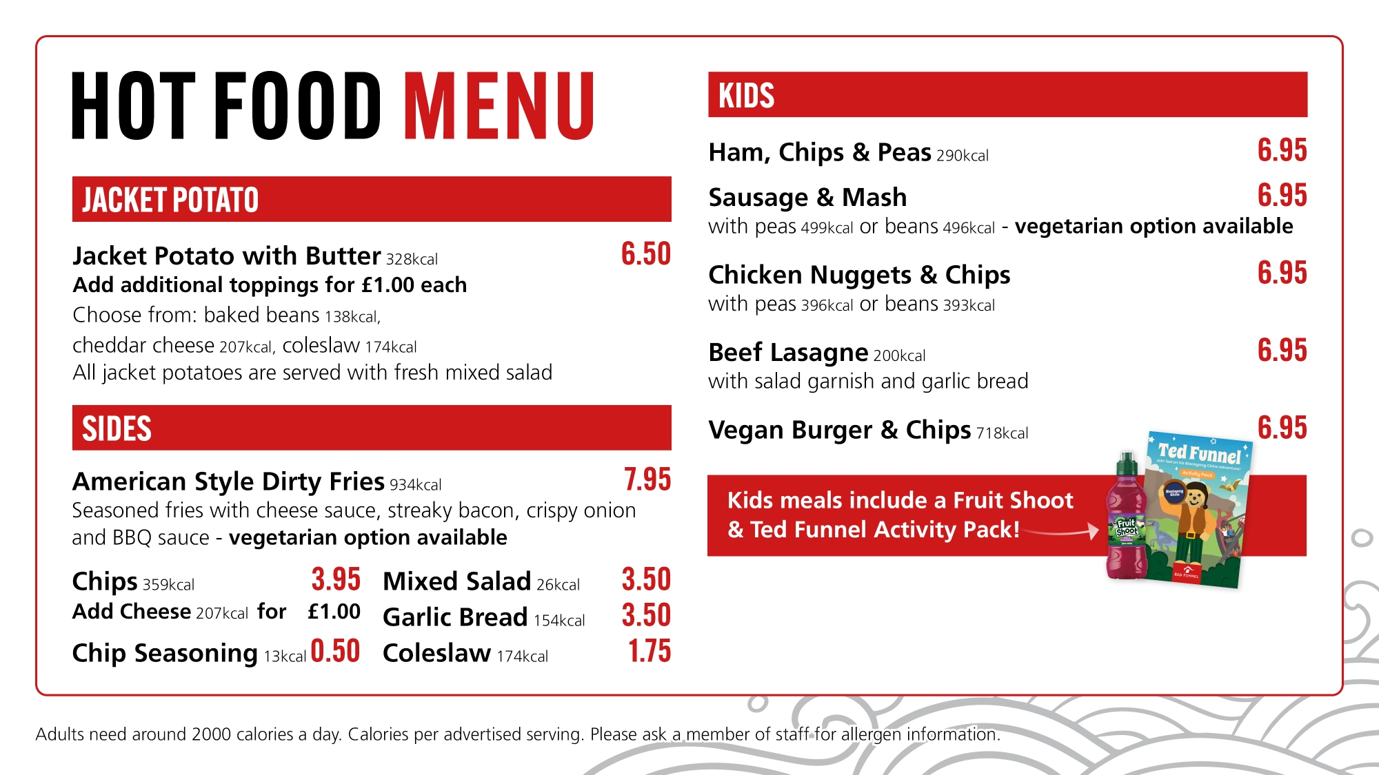 Hot Food Menu 1