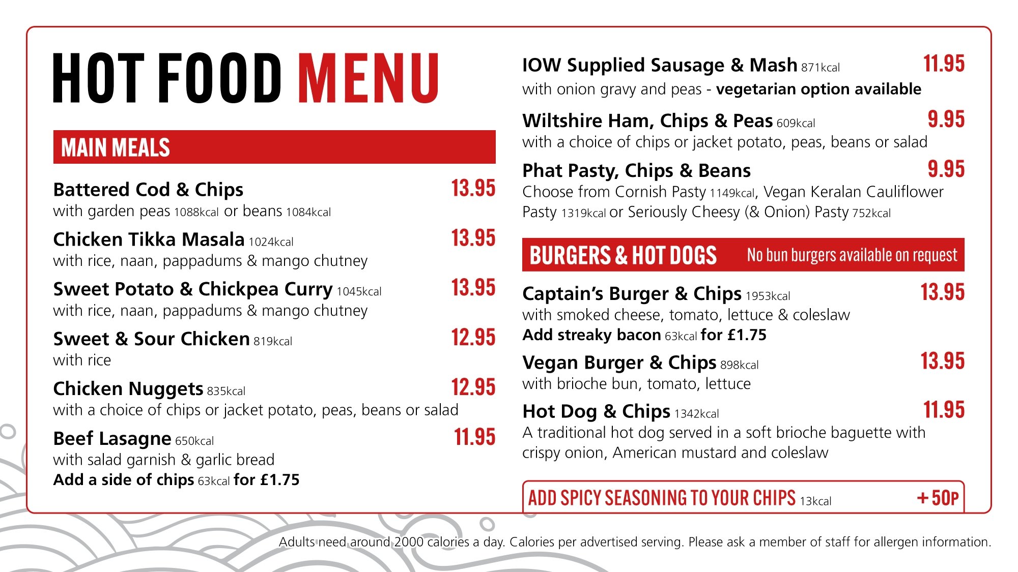 Hot Food Menu 2