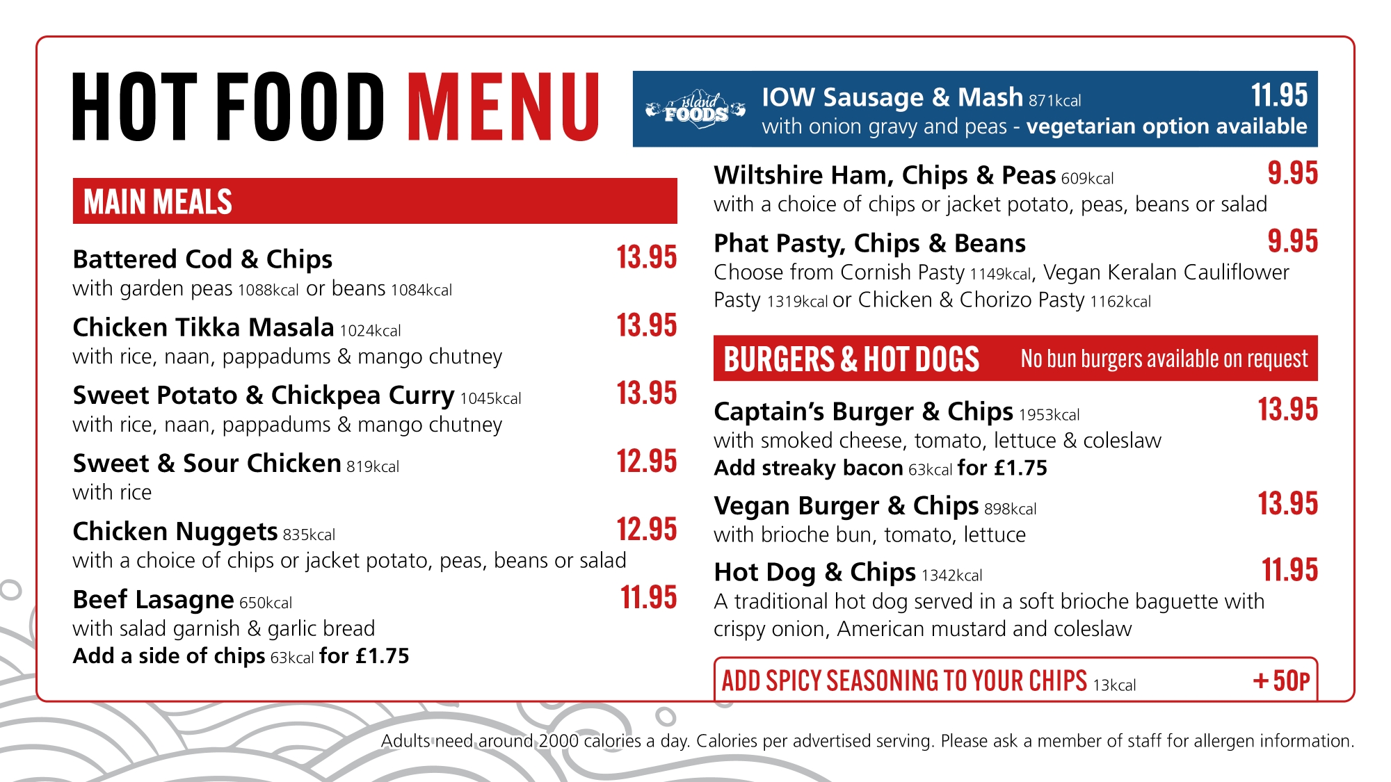 Hot Food Menu 1