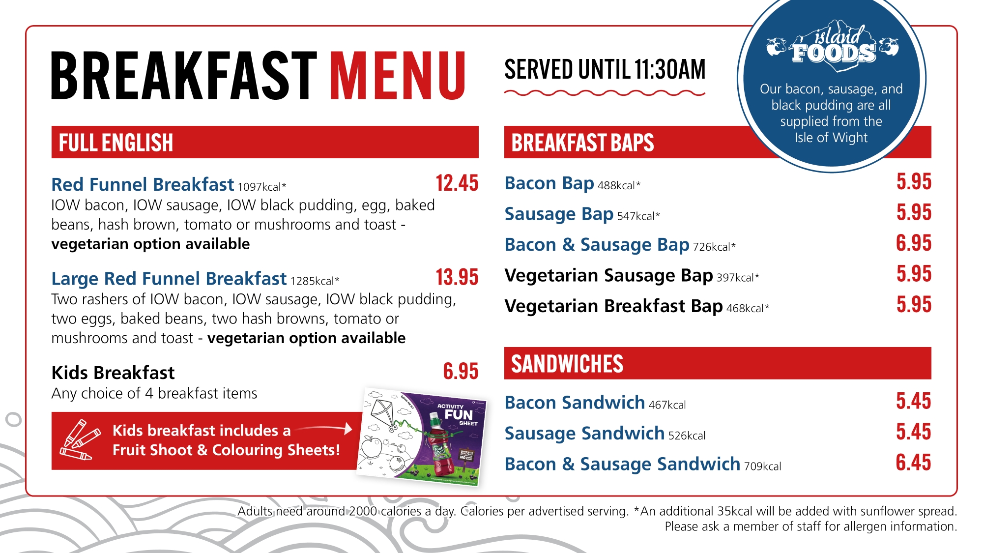Breakfast Menu 1