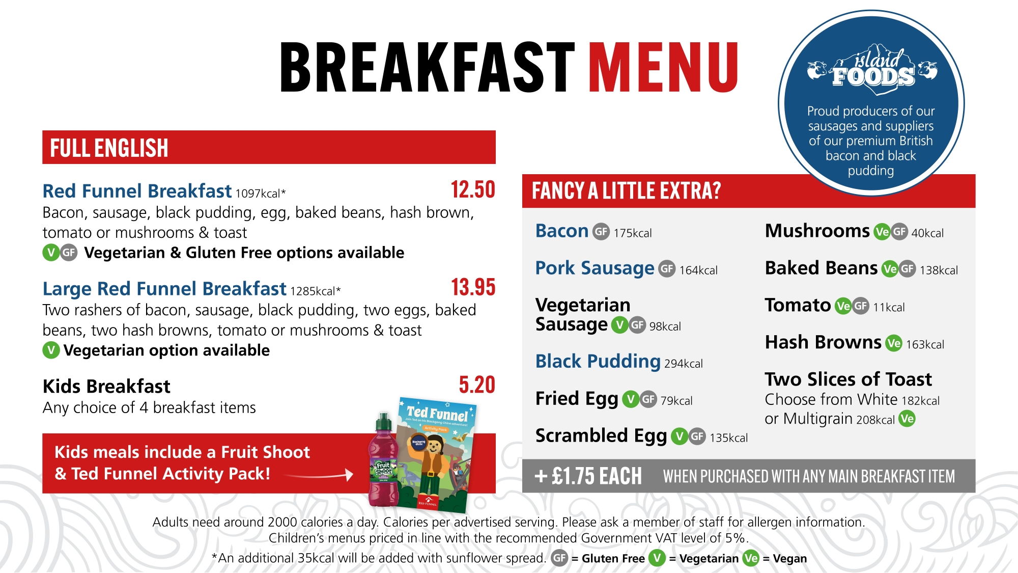 breakfast menu - kids offer