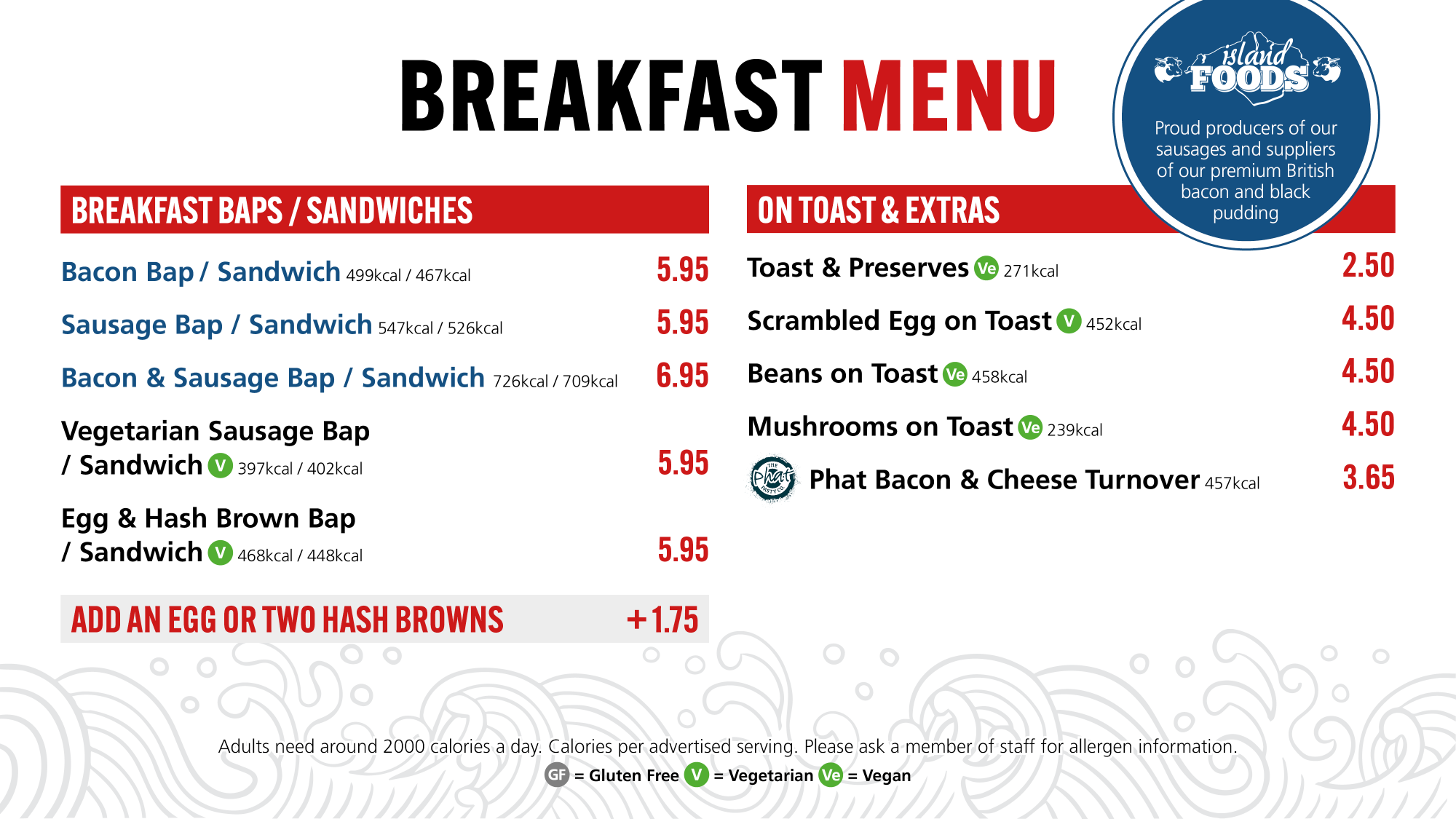 Onboard Breakfast Menu
