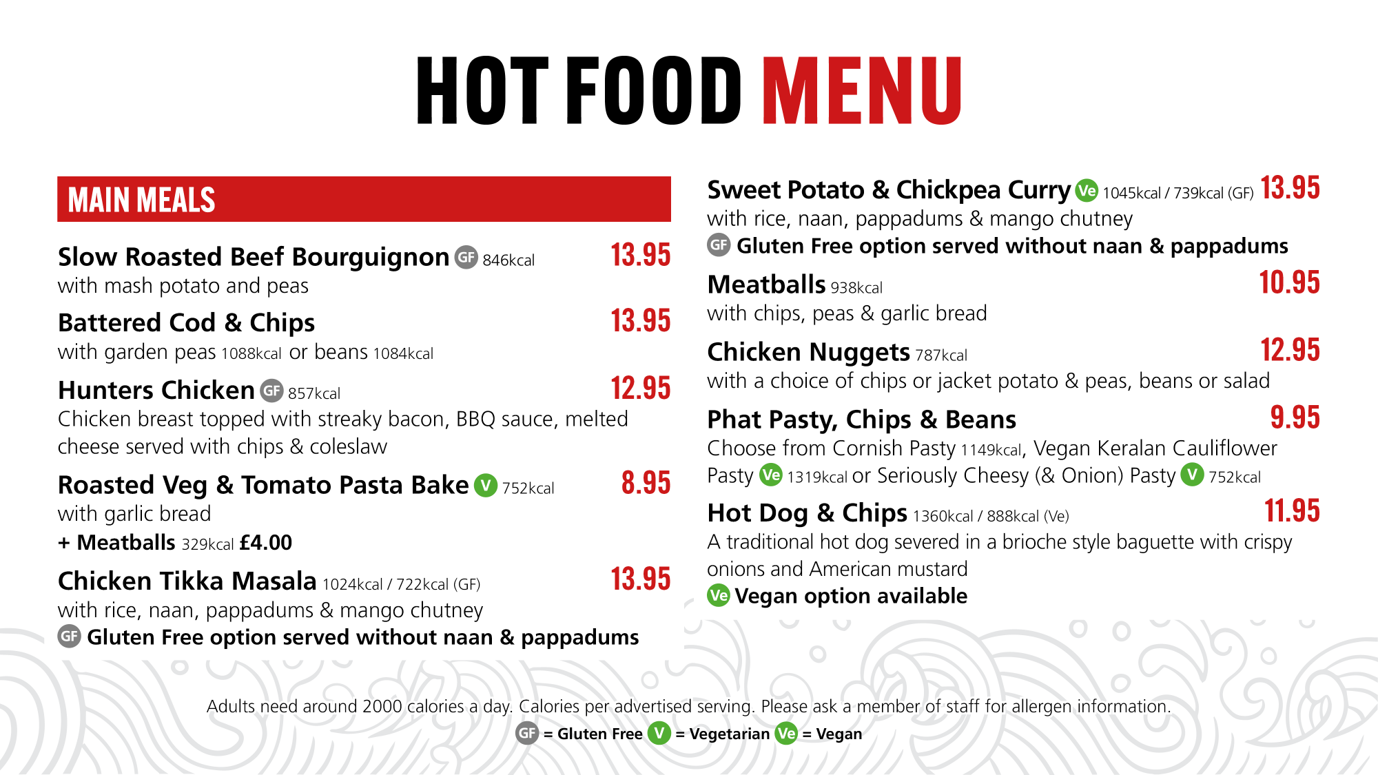 Hot Food Menu 1
