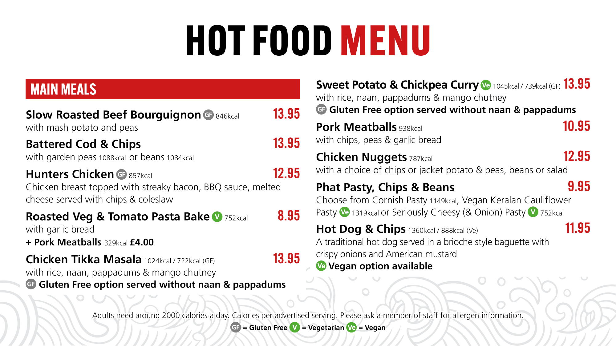 Hot Food Menu 1