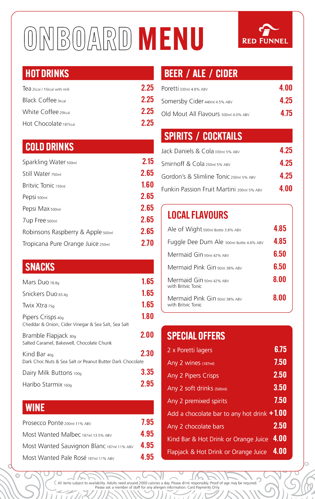 Hi-Speed Onboard Menu