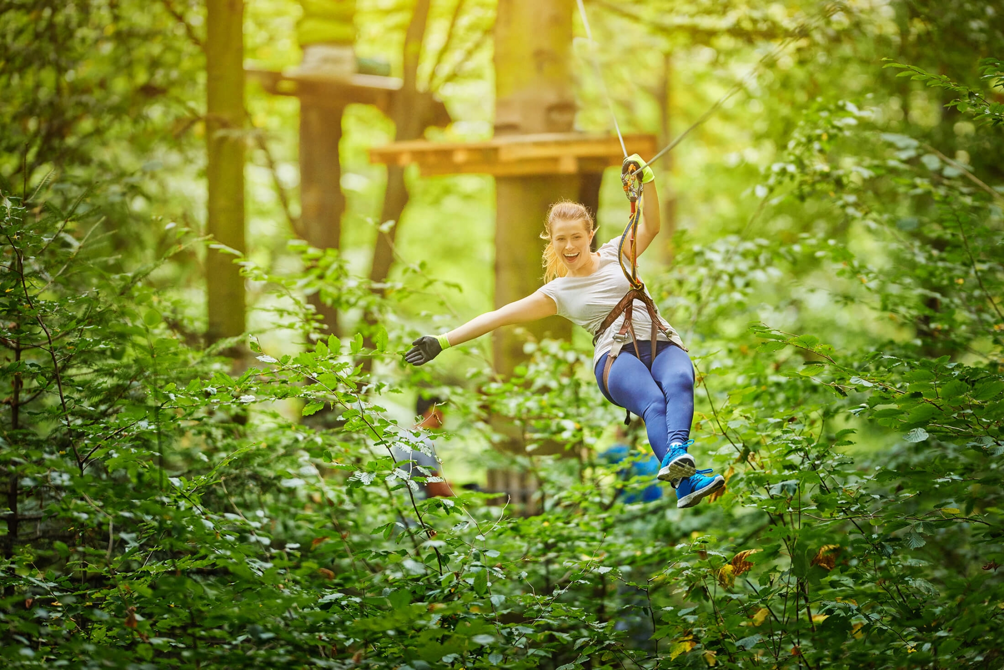 Lady Ziplining