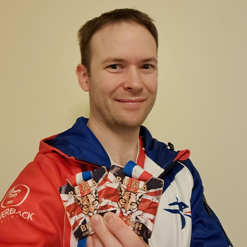 Joe Ramskill with medals