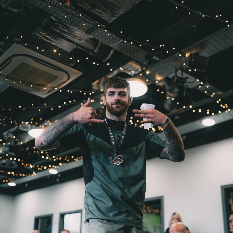 Corey at competition