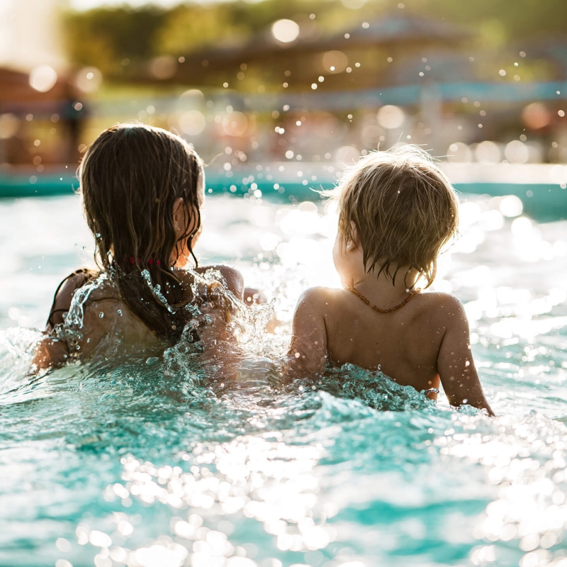 Kids in a swimming pool