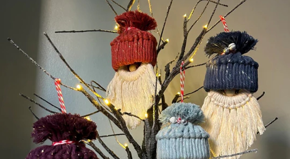 handmade woolly santa decorations