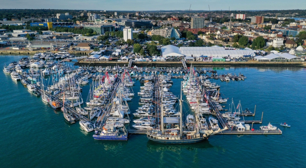 aerial shot of boats