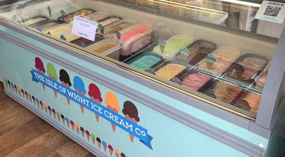 an isle of wight ice cream company branded freezer