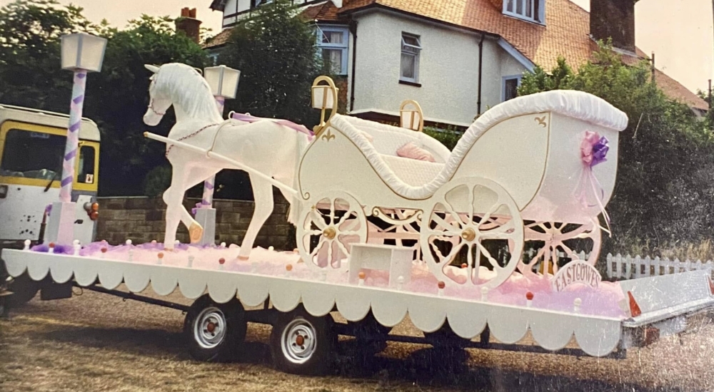 vintage float made to look like a horse and carriage