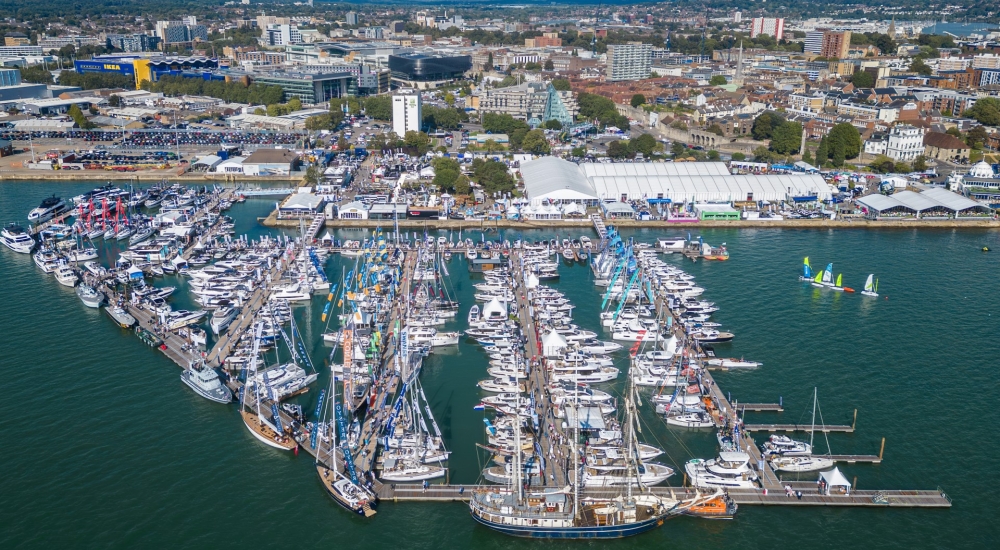 aerial view of southampton boat show