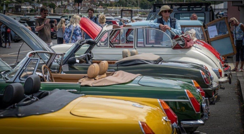 row of classic cars