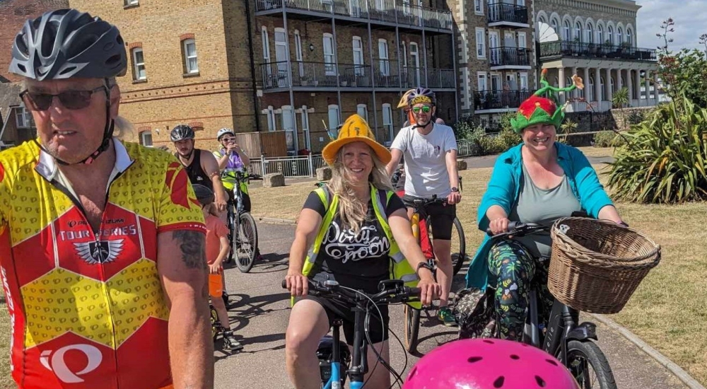group of cyclists