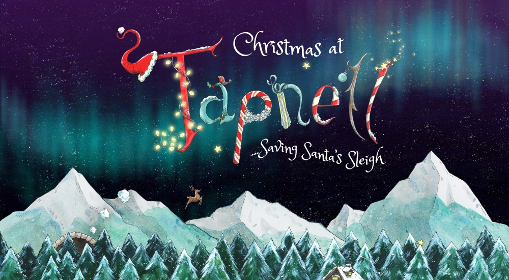 christmas at tapnel logo over snowy illustrated scene