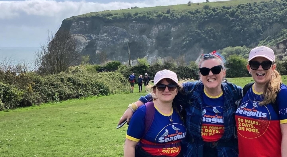 smiling group of hikers