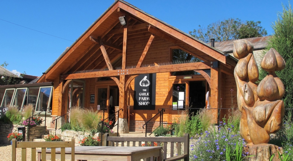 garlic farm shop exterior